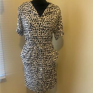 Chico's Black and White Geometric Mini Dress